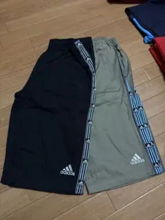 adidas ハーフパンツ 黒/カーキ 150cm