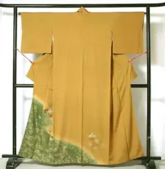 6985■　金彩刺繍　草花文様　正絹附下訪問着　美品