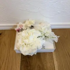 ホワイト お花の髪飾り ウェディング 前撮り