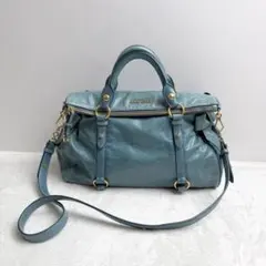 miu miu Vitello Lux side ribbon 2way bag