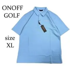 新品 ONOFF オノフ ゴルフ ニット ポロシャツ 吸汗速乾 スカイブルーXL