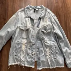 ダメージ加工 ライトブルー Gジャン