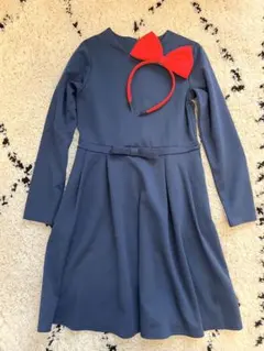 魔女の宅急便キキ風ワンピース　赤リボン付き　姉妹ペア120㎝140㎝