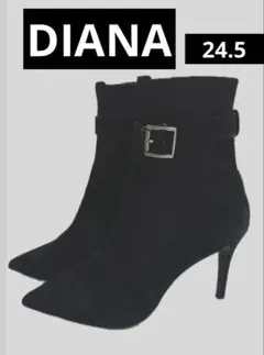 DIANA ブラック ショートブーツ ヒール付き　24.5cm