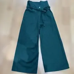 【美品】CLANE クラネ ハイウエストワイドパンツ グリーン サイズ25のサムネイル