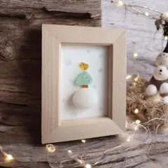 クリスマス シーグラスアート　ぴよっと 輝くツリーのてっぺん