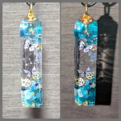 【オルゴナイト】碧の天然石 ネックレスorストラップ