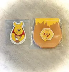 【ステッカー付】プーさん　はちみつの日キャンペーン　オリジナルバネポーチ