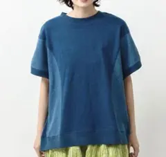 新品　インディゴ天竺　切り替えプルオーバー　レディース　blue