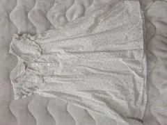 petit main ホワイト ドット柄 ノースリーブワンピース 120