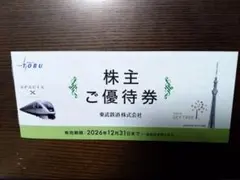 東武鉄道 株主ご優待券 2026年12月31日までのサムネイル