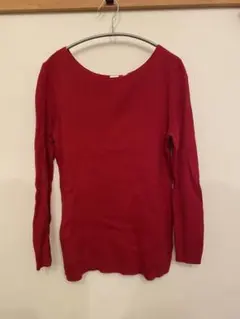 GAP 赤 リブ編み 長袖ニットセーター