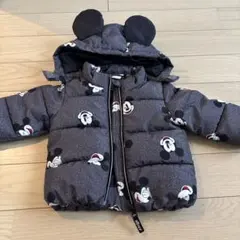 H＆M ミッキーマウス柄耳付きダウンジャケット 74cm