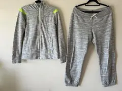 UNDER ARMOUR レディースジャージ上下セット グレー ネオンイエロー