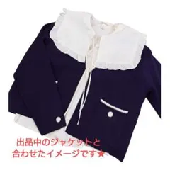 h＆mホワイトフリル襟長袖シャツブラウス