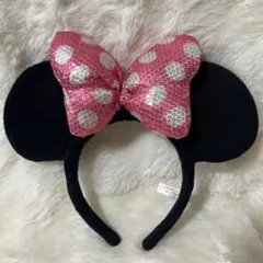 ディズニー⭐︎ミニー　ピンク　リボン　カチューシャ　スパンコール