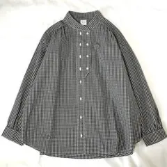 bulle de savon ビュルデサボン コックブラウス ギンガムチェック