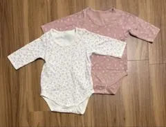 花柄ロンパース　長袖肌着　80cm 2枚セット