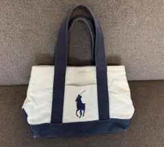 Ralph Lauren トートバッグ アイボリー&ネイビー