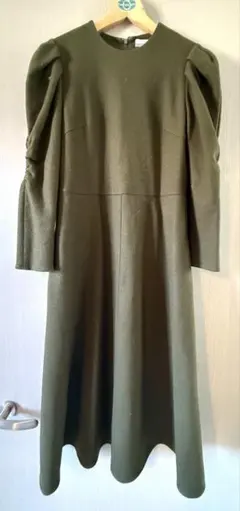 Borders at Balcony グレース　パフショルダーワンピース　ウール