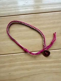 ラインストーンブレスレット　ピンク
