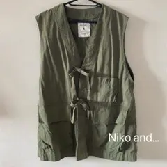 Niko and… ニコアンド ミリタリー ベスト グリーン