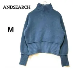 ⭐️最終値⭐️【アンドサーチ】ニットセーター　クロップドセータ－　丈短　Мブルー