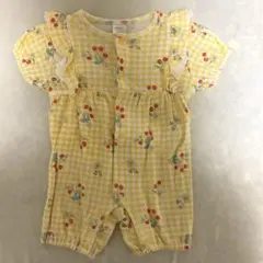 futa futaチェック柄チェリー半袖ロンパース⭐︎80cm⭐︎