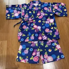 甚平 ネイビー 花柄 120cm