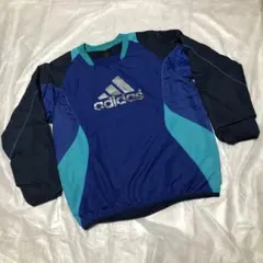 adidas ピステ・ウィンドブレーカー 青/ターコイズ　裏起毛　L