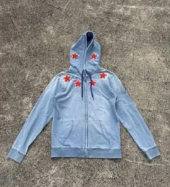 【古着】　星　ジップパーカー