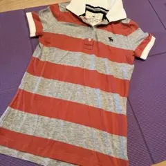 未使用　アバクロ　 ボーダー　半袖ポロシャツ　アバクロンビー&フィッチ
