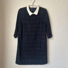 【引っ越しに伴い8/23土までの出品】 レディアゼル　襟付きチェック柄ワンピース