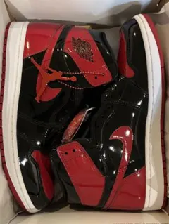 NIKEエアジョーダン 1 レトロhigh OW パテントブレッド　27.5cm