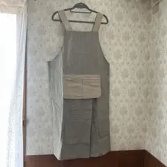 ストライプロングエプロン お値下げしました　¥1600→¥1400