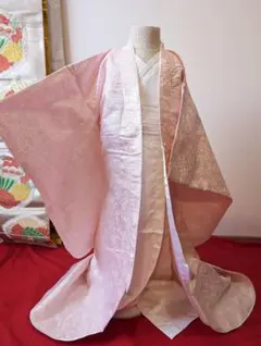 新品未使用　着物 子供❁打掛ドレス衣装 ピンク❁花柄　時代劇お姫様 撮影