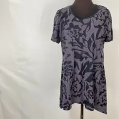 Gabardine K.T チュニック ワンピース ジャガード 花柄 半袖 L