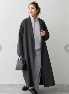 Spick&Spanスピック&スパン ウールトレンチコート ロングコート グレー Spick & Span（スピックアンドスパン）の「ブランケットウールトレンチ