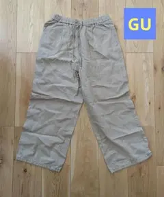 GU レーヨンブレンド ワイドパンツ ベージュ Sサイズ