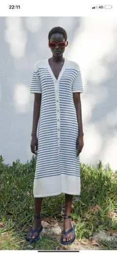 ♡ZARA ボーダーニットワンピース　カーディガン♡