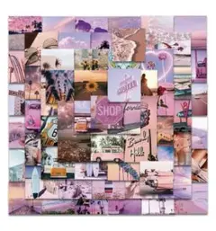 ステッカー　ピンク 海外 韓国 文具 インスタ風 コラージュ素材