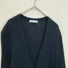 NATURAL BEAUTY BASIC リブロングカーディガン ブラック M