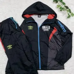 UMBRO アンブロ　裏起毛　ナイロンセットアップ　ブラック　M