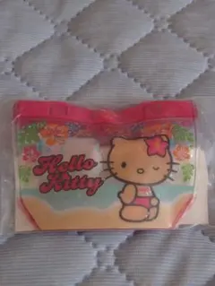 サンリオキャラクターズ　プールバッグ風ミニポーチ2　ハローキティ(日焼け)