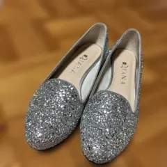 【美品】DIANA ダイアナ グリッター パンプス シルバー ラメ 22.5cm