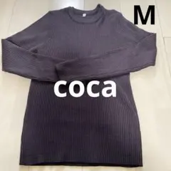 極厚クルーネックリブニット　M ブラウン