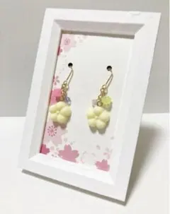 落雁のピアス　白