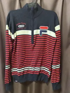 FILA ゴルフ　ハーフジップ ニット セーター ボーダー