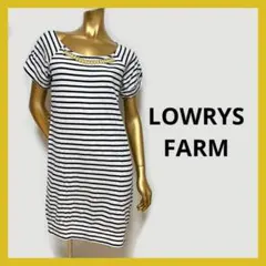 【3006】LOWRYS FARM ビジュー付き ボーダー ワンピースのサムネイル