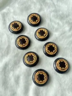 【高級感】黒と金の装飾ボタン8個セット